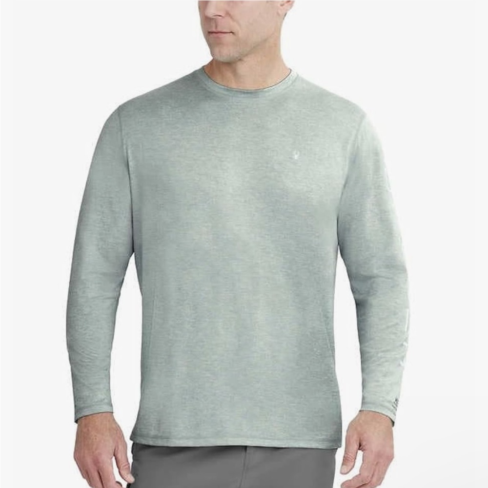 Spyder Men's Standard Heather Long Sleeve Rashguard, Gray, Medium